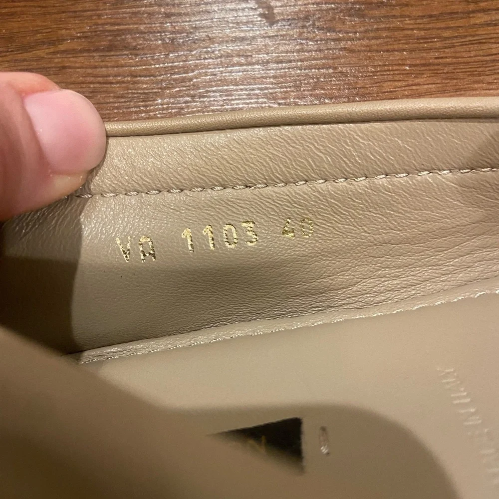 Louis Vuitton Cream and Tan Loafers with Gold Logo - Picture 6 of 7